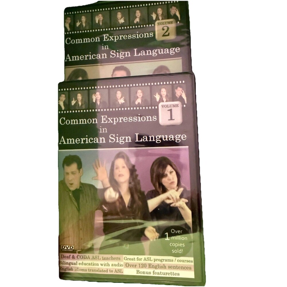 Common Expressions in American Sign Language, Vol. 1 & 2 (DVD, 2010) Sealed
